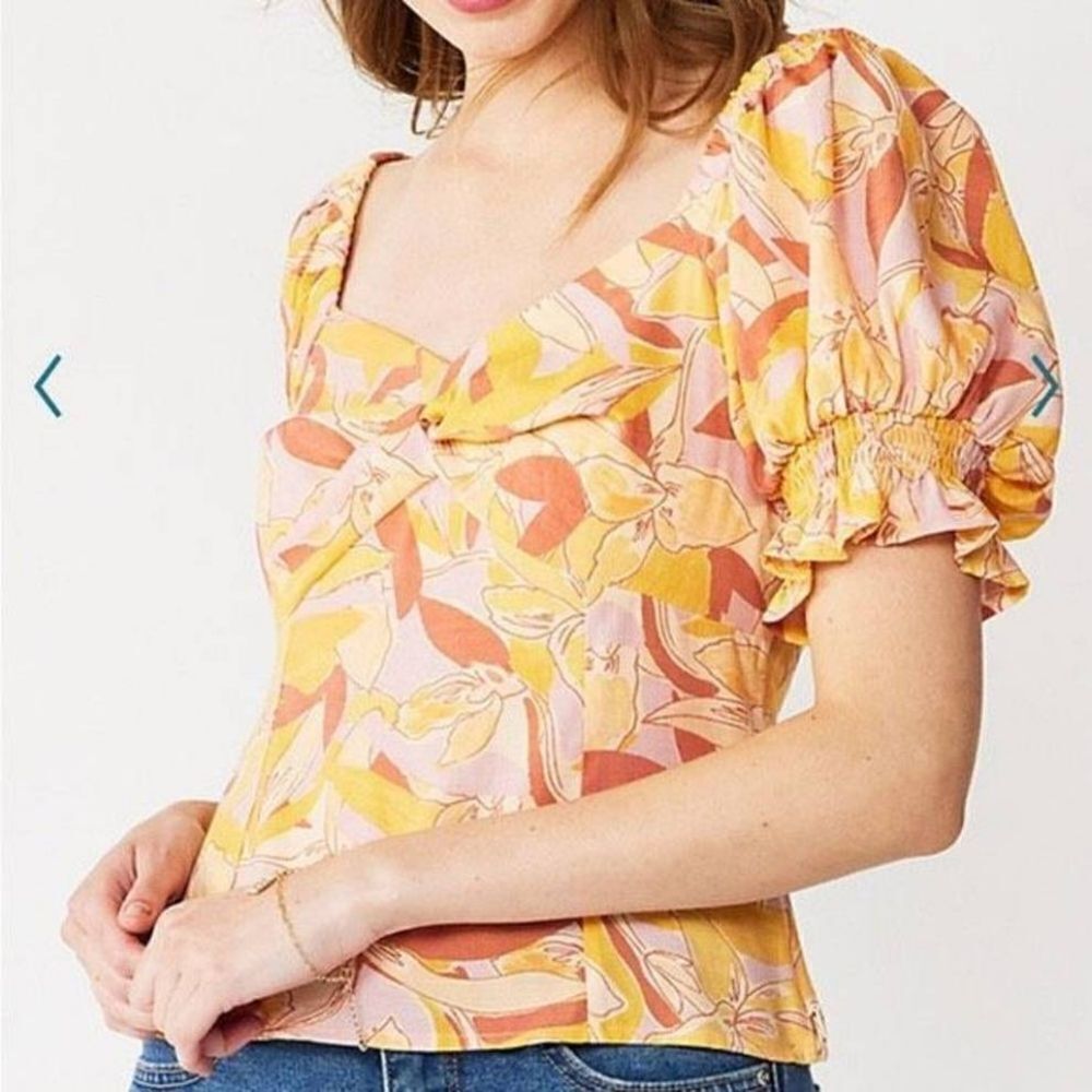 Nine West | Floral Puff Sleeve Top 4X
